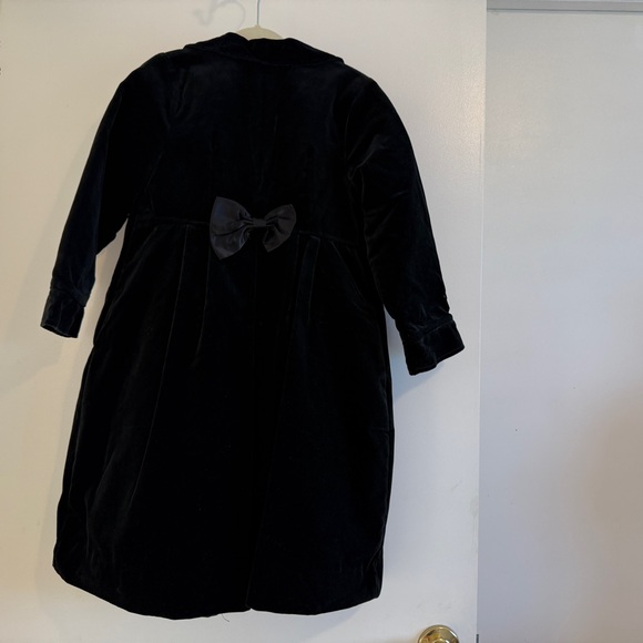 Jayne Copeland, Black Velvet Little Girls Double Breasted Dress Coat,6X - Picture 7 of 12